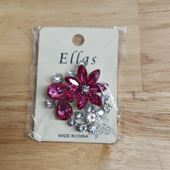 Brooch Bundle X 3 Ella Pink and Silver Floral Brooch - Picture 2 of 5